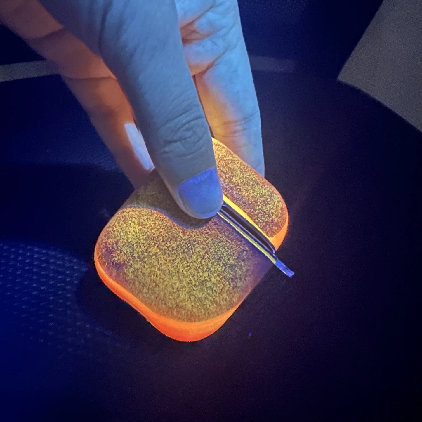 Orange Quicksand AirPods Case