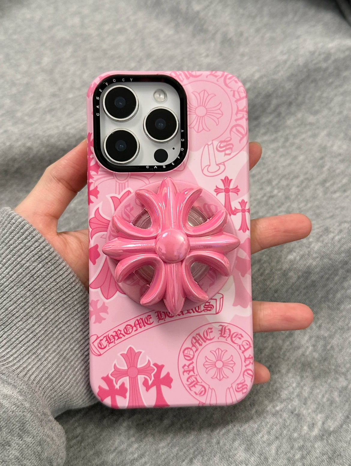 Pink CH Crest IPhone case