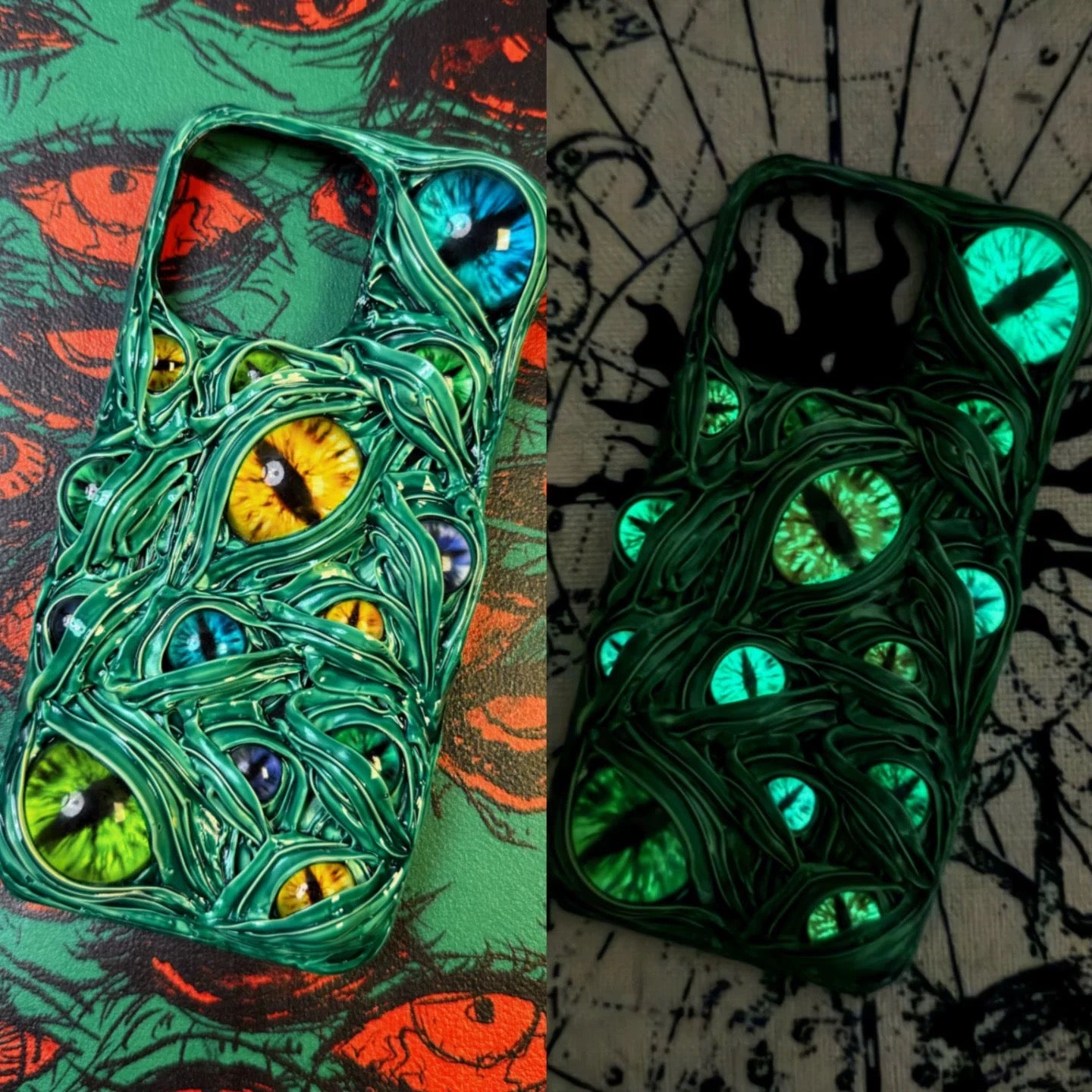 Green Eyes Glow In the Dark IPhone Case